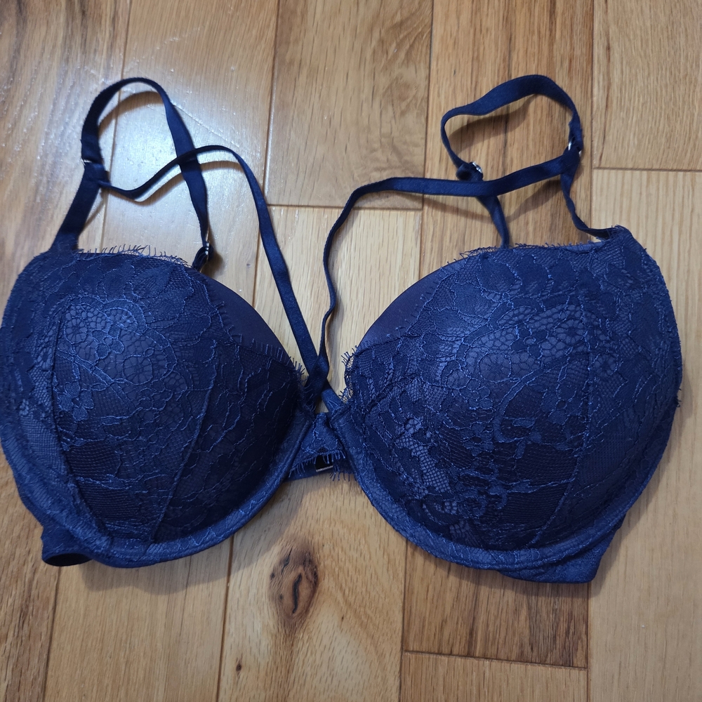 Victoria's Secret Navy Blue Lace Push-Up Bra